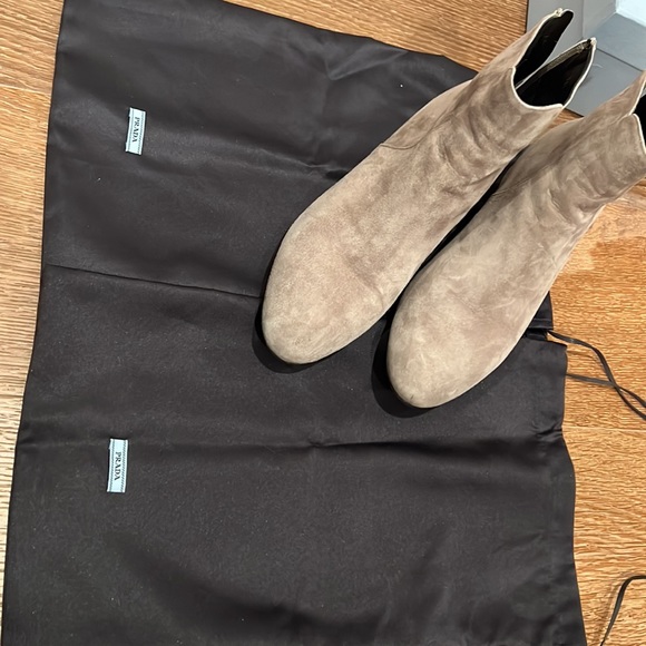Prada Suede Ankle Booties 36.5 - Picture 5 of 7